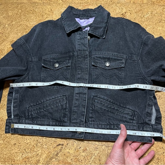Magda Butrym Wm’s Arizona Grey Denim Cropped Jeans Jacket Sz 38/6 - Picture 14 of 15